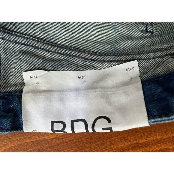 BDG Fringed Hem Jean Shorts Cut Off Denim Hot Pants Cheeky Super High-Rise 27 - Picture 7 of 10